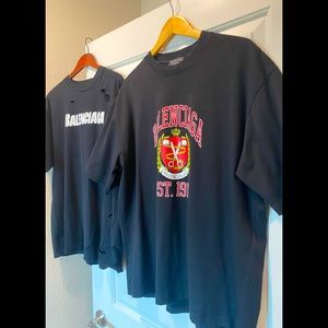 Balenciaga College T-Shirt Oversized Medium Fit in black and red vintage…